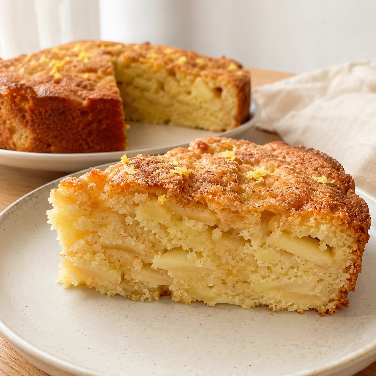 Bolo de Maçã com Iogurte e Limão (O Lanche Super Úmido que Fica Pronto Num Vapt-Vupt!)