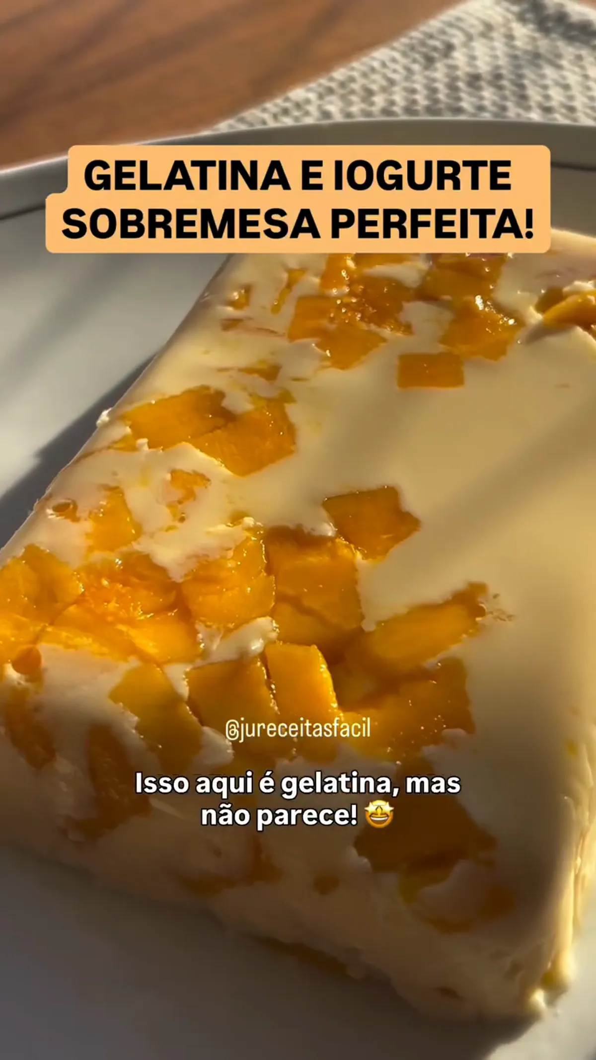 Sobremesa de Gelatina com Iogurte e Manga: A combinação tropical que você vai amar